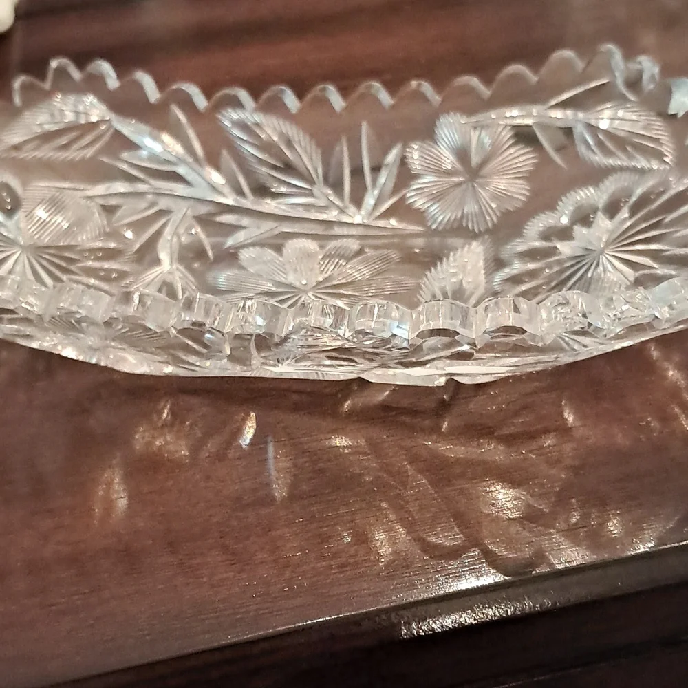 Antique Cut Glass Dish. - Picture 2 of 3